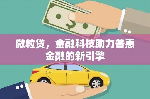 南岳微粒贷，金融科技助力普惠金融的新引擎