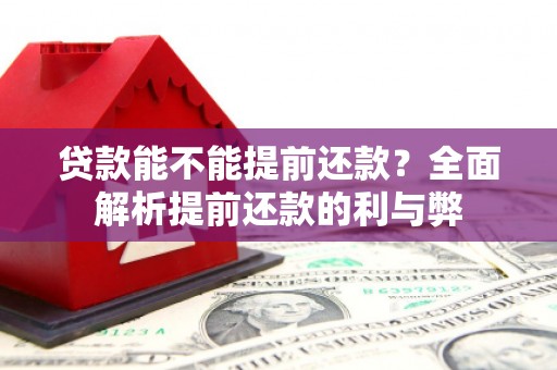 驻马店贷款能不能提前还款？全面解析提前还款的利与弊