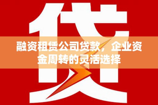 剑川融资租赁公司贷款，企业资金周转的灵活选择