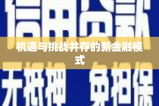 连南机遇与挑战并存的新金融模式