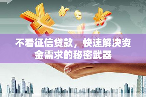 平南不看征信贷款，快速解决资金需求的秘密武器